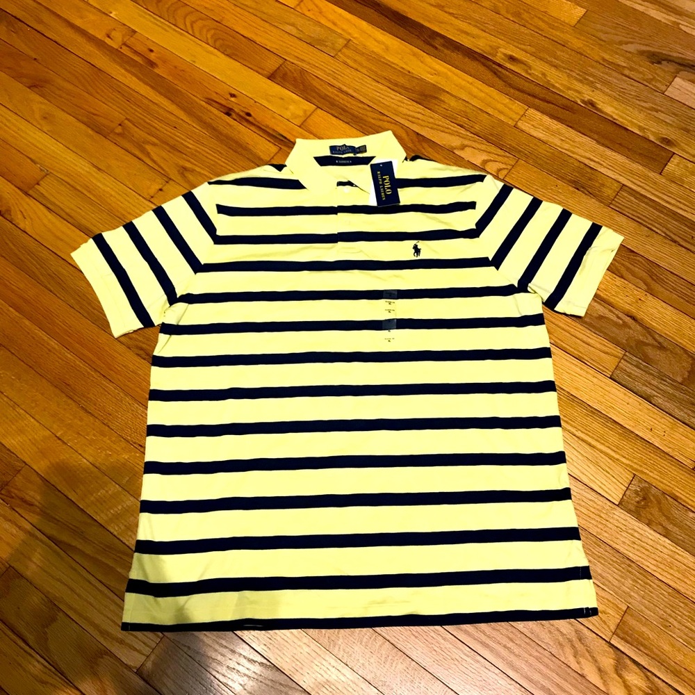 Ralph Lauren Polo Cotton Classic Fit Stripped Button Tee Casual Dress shirt XL